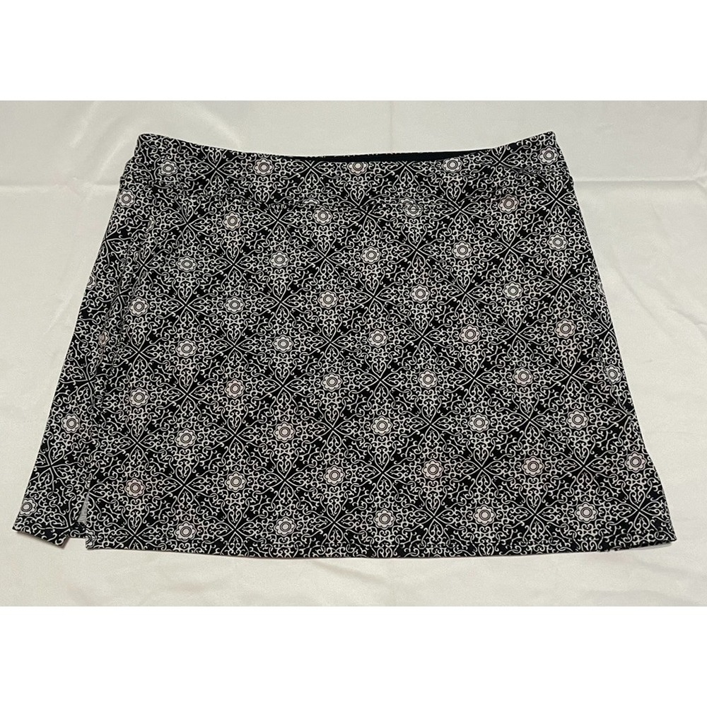 TRANQUILITY BY COLORADO‎ CLOTHING LARGE SKIRT SKORT BLACK FLORAL